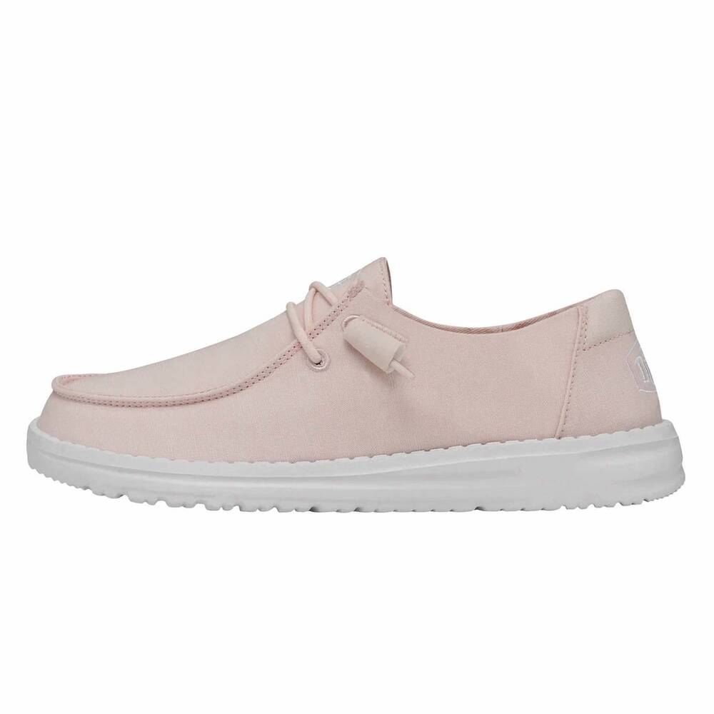 NEW HEY DUDE women's wendy slub canvas shoes in pink